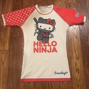 Hello Ninja Rash Guard by Sneaky Artistry Kids Youth L Swim Top Martial Arts Fun